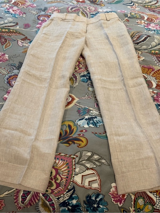 J. Crew Pants - J. Crew Flax Color Herringbone 100% Linen Trousers